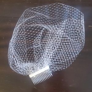 White Bird Cage Veil